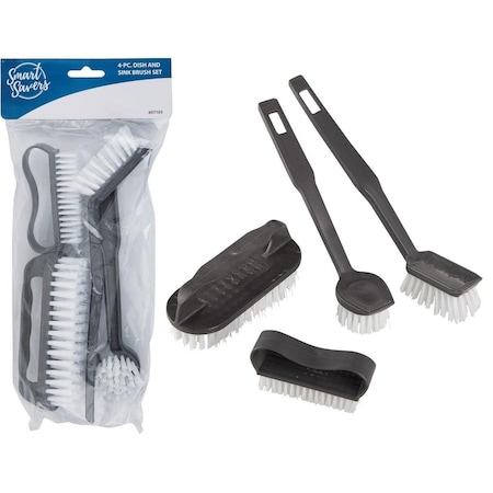 Smart Savers Blue Plastic Bristle Scrub Brush Set 4-Piece HV402(PBH)